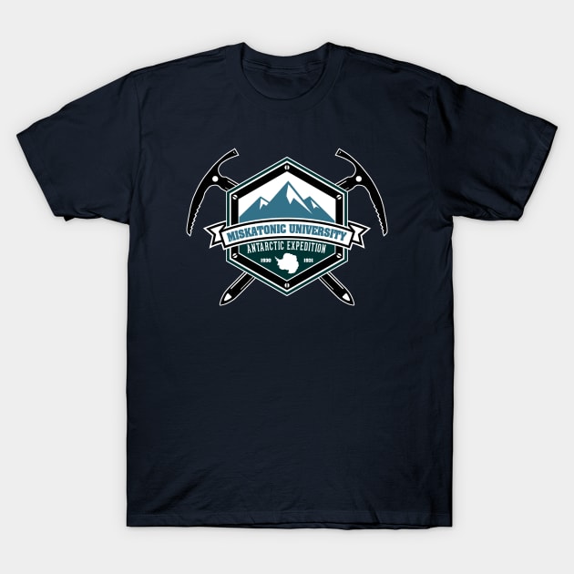 Miskatonic University Antarctic Expedition T-Shirt by AngryMongoAff